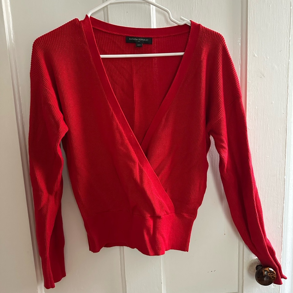 Banana Republic Vibrant Red Knit Top
